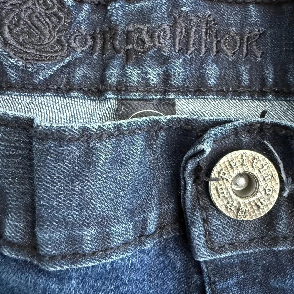 Competition Jeans Mens Size 36(34x31) Blue Denim Straight‎ Leg Pant Embellished